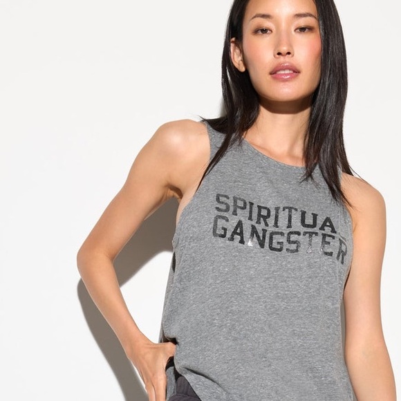 Spiritual Gangster Muscle Tank Top Cropped Heather Grey Color Womens Size XSMALL - Picture 1 of 8